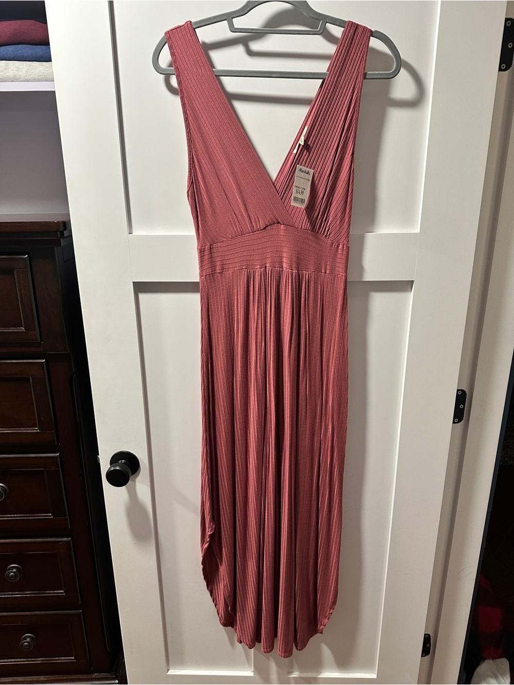 Rolla Coster One-Shoulder Rust Pink Maxi Dress